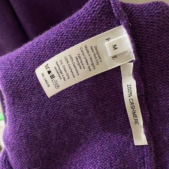 NWT Khaite Georgia Stripe Cross Back Cashmere Sweater Dress in Grape - Picture 5 of 8